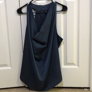 cowl neck sleeveless blouse